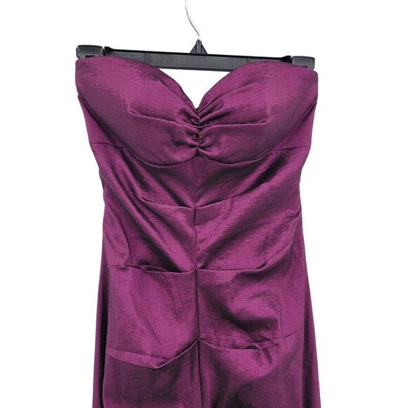 Vintage 80's Xscape Gown Strapless Gathered Mermaid Fishtail Goth Punk Purple XS - Picture 8 of 17